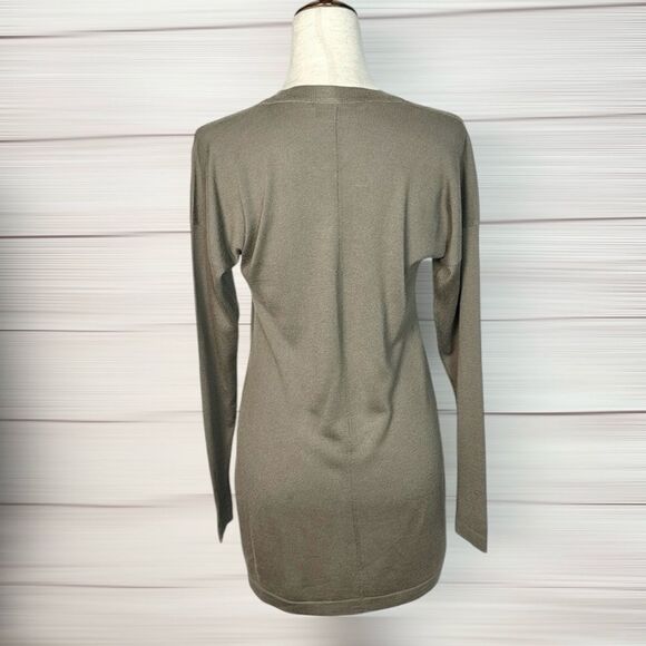 SHIRIN Scotland Cashmere Silk Tunic Long Sweater Gray Lightweight Split Front S - Picture 10 of 12